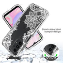 For Samsung Galaxy A13 4G PC+TPU Transparent Painted Phone Case(White Flower)