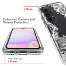 For Samsung Galaxy A13 4G PC+TPU Transparent Painted Phone Case(White Flower)