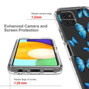 For Samsung Galaxy A22 5G PC+TPU Transparent Painted Phone Case(Blue Butterflies)