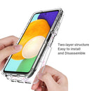 For Samsung Galaxy A22 5G PC+TPU Transparent Painted Phone Case(Pink Flower)