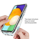 For Samsung Galaxy A22 5G PC+TPU Transparent Painted Phone Case(Banana Leaf)