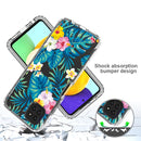 For Samsung Galaxy A22 5G PC+TPU Transparent Painted Phone Case(Banana Leaf)