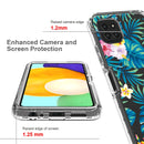 For Samsung Galaxy A22 5G PC+TPU Transparent Painted Phone Case(Banana Leaf)