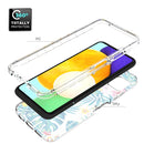 For Samsung Galaxy A22 5G PC+TPU Transparent Painted Phone Case(Banana Leaf)