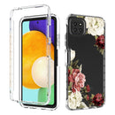 For Samsung Galaxy A22 5G PC+TPU Transparent Painted Phone Case(Rose)