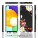 For Samsung Galaxy A22 5G PC+TPU Transparent Painted Phone Case(Rose)