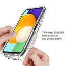 For Samsung Galaxy A22 5G PC+TPU Transparent Painted Phone Case(Rose)