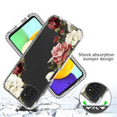 For Samsung Galaxy A22 5G PC+TPU Transparent Painted Phone Case(Rose)