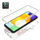 For Samsung Galaxy A22 5G PC+TPU Transparent Painted Phone Case(Rose)