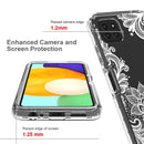 For Samsung Galaxy A22 5G PC+TPU Transparent Painted Phone Case(White Flower)