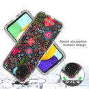 For Samsung Galaxy A22 5G PC+TPU Transparent Painted Phone Case(Small Floral)