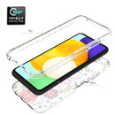 For Samsung Galaxy A22 5G PC+TPU Transparent Painted Phone Case(Small Floral)