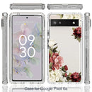 For Google Pixel 6a PC+TPU Transparent Painted Phone Case(Rose)