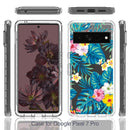 For Google Pixel 7 Pro PC+TPU Transparent Painted Phone Case(Banana Leaf)
