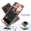 For Google Pixel 7 Pro PC+TPU Transparent Painted Phone Case(Pink Rose)