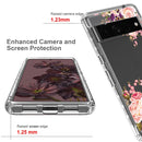For Google Pixel 7 Pro PC+TPU Transparent Painted Phone Case(Pink Rose)