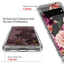For Google Pixel 7 Pro PC+TPU Transparent Painted Phone Case(Purple Floral)