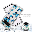 For Google Pixel 7 PC+TPU Transparent Painted Phone Case(Blue Butterflies)