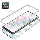 For Google Pixel 7 PC+TPU Transparent Painted Phone Case(Blue Butterflies)