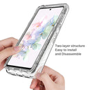 For Google Pixel 7 PC+TPU Transparent Painted Phone Case(White Flower)