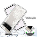 For Google Pixel 7 PC+TPU Transparent Painted Phone Case(White Flower)