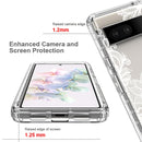 For Google Pixel 7 PC+TPU Transparent Painted Phone Case(White Flower)