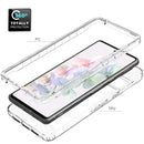 For Google Pixel 7 PC+TPU Transparent Painted Phone Case(White Flower)