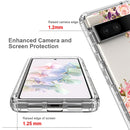 For Google Pixel 7 PC+TPU Transparent Painted Phone Case(Pink Rose)