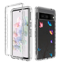 For Google Pixel 7 PC+TPU Transparent Painted Phone Case(Tree Butterflies)