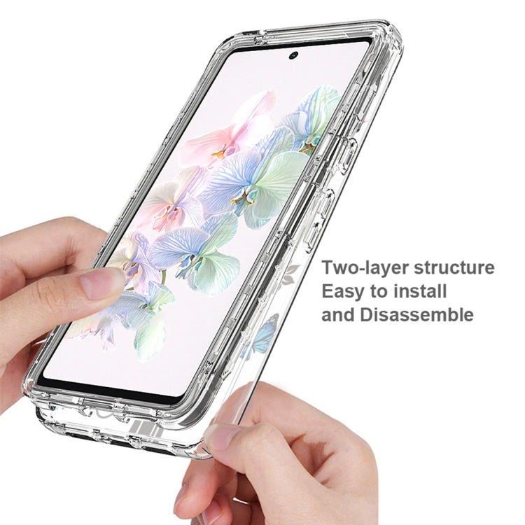 For Google Pixel 7 PC+TPU Transparent Painted Phone Case(Tree Butterflies)