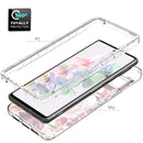 For Google Pixel 7 PC+TPU Transparent Painted Phone Case(Purple Floral)