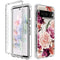 For Google Pixel 7 PC+TPU Transparent Painted Phone Case(Purple Floral)