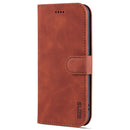 For iPhone 14 AZNS Skin Feel Calf Texture Horizontal Flip Leather Case (Brown)