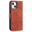 For iPhone 14 AZNS Skin Feel Calf Texture Horizontal Flip Leather Case (Brown)