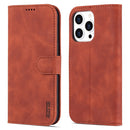 AZNS Skin Feel Calf Texture Horizontal Flip Leather Case For iPhone 14 Pro Max(Brown)