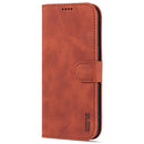 AZNS Skin Feel Calf Texture Horizontal Flip Leather Case For iPhone 14 Pro Max(Brown)