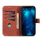 AZNS Skin Feel Calf Texture Horizontal Flip Leather Case For iPhone 14 Pro Max(Brown)