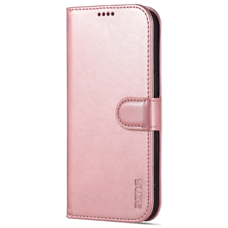 AZNS Skin Feel Calf Texture Horizontal Flip Leather Case For iPhone 14 Pro Max(Rose Gold)
