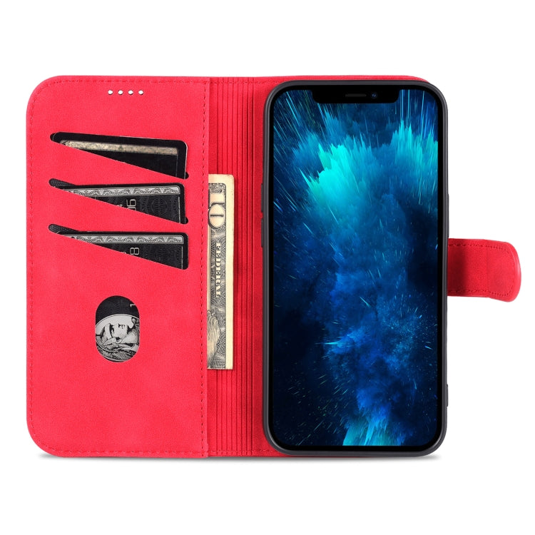 AZNS Skin Feel Calf Texture Horizontal Flip Leather Case For iPhone 14 Pro Max(Red)
