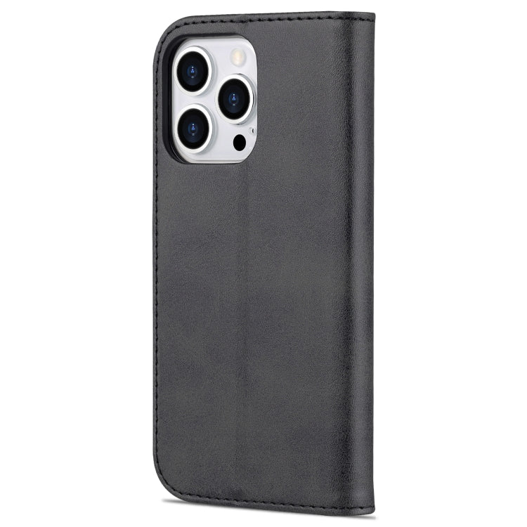 AZNS Skin Feel Calf Texture Horizontal Flip Leather Case For iPhone 14 Pro Max(Black)