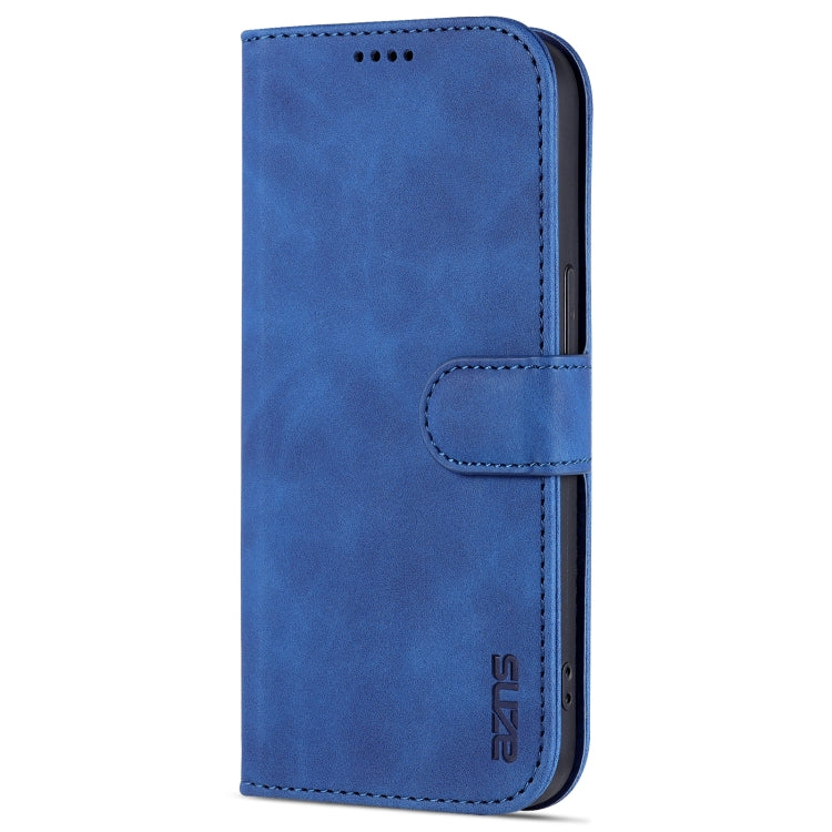 AZNS Skin Feel Calf Texture Horizontal Flip Leather Case For iPhone 14 Pro Max(Blue)