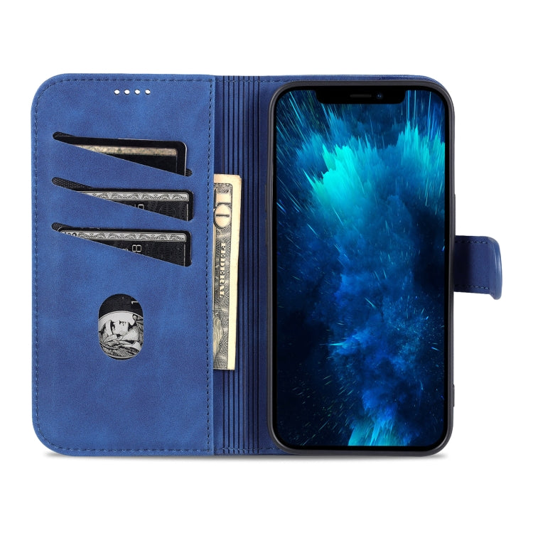 AZNS Skin Feel Calf Texture Horizontal Flip Leather Case For iPhone 14 Pro Max(Blue)