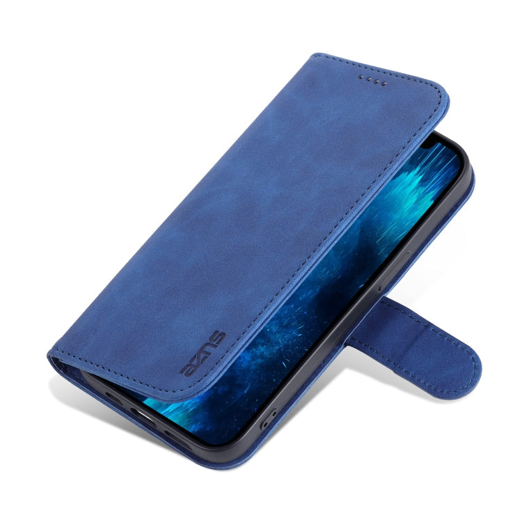 AZNS Skin Feel Calf Texture Horizontal Flip Leather Case For iPhone 14 Pro Max(Blue)