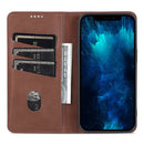 For iPhone 14 Plus AZNS Magnetic Calf Texture Flip Leather Phone Case (Dark Brown)