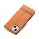 For iPhone 14 Plus AZNS Magnetic Calf Texture Flip Leather Phone Case (Light Brown)
