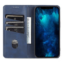 For iPhone 14 Plus AZNS Magnetic Calf Texture Flip Leather Phone Case (Dark Blue)