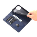 For iPhone 14 Plus AZNS Magnetic Calf Texture Flip Leather Phone Case (Dark Blue)
