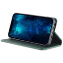 For iPhone 14 Plus AZNS Magnetic Calf Texture Flip Leather Phone Case (Dark Green)