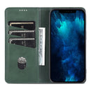 For iPhone 14 Plus AZNS Magnetic Calf Texture Flip Leather Phone Case (Dark Green)