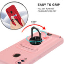 For Samsung Galaxy A20 / A30 Ring Kickstand Card Wallet TPU Phone Case(Purple)